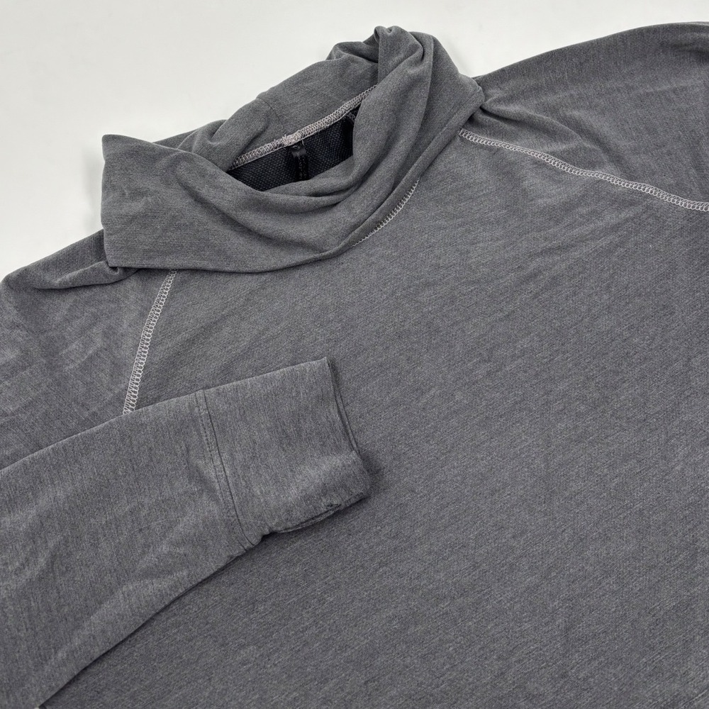 Kuhl Women's XL Gray Cowl Neck Pullover Kangaroo Pocket‎ Thumbhole Sweatshirt